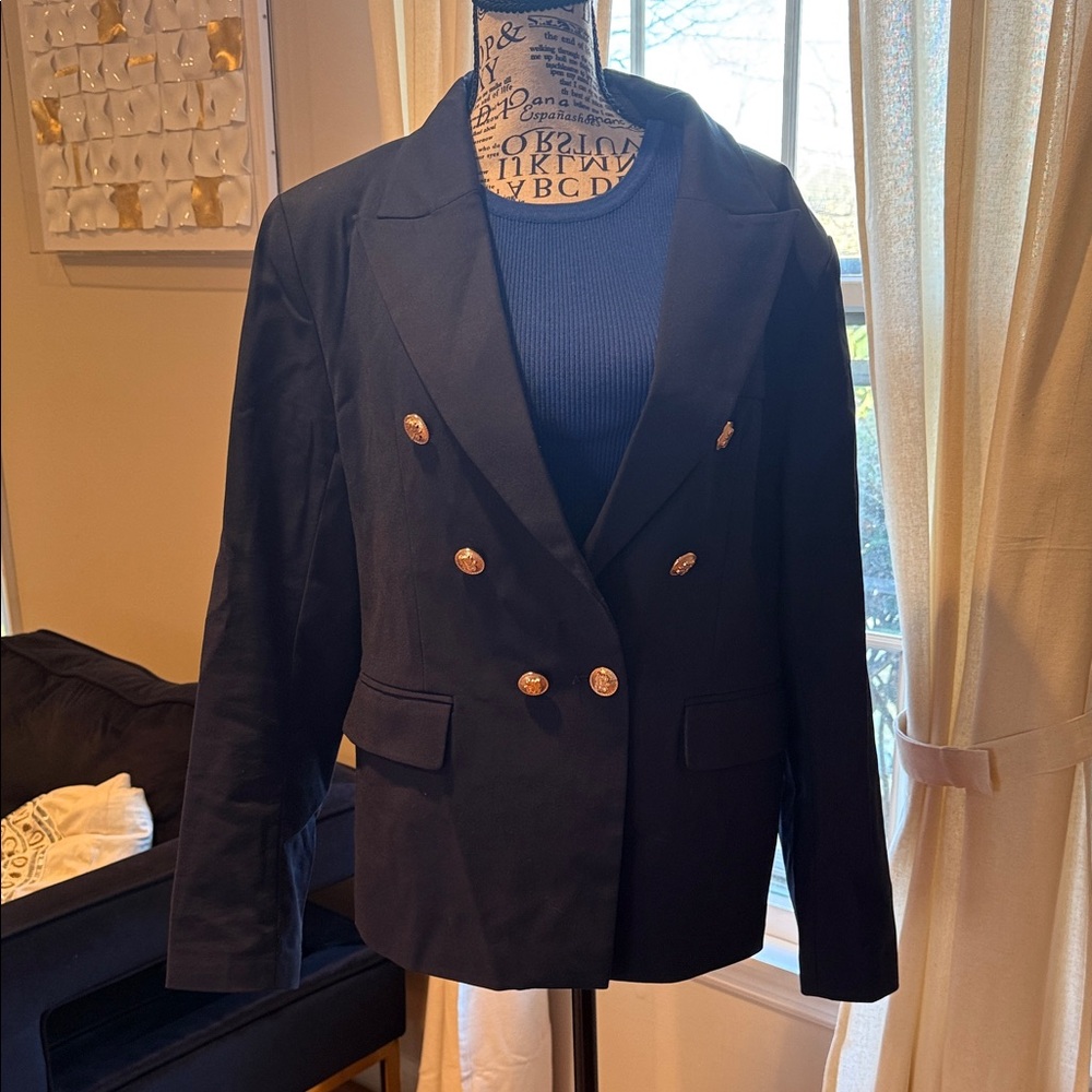 VIEMA MODA PARIS Double-Breasted Women's Blazer - Navy